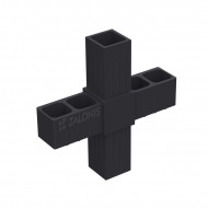 ΤΕΤΡΑΠΛΟΣ ΣΥΝΔΕΣΜΟΣ ΣΤΑΥΡΟΣ 25x25 / ΜΑΥΡΟ