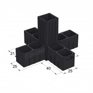 ΠΕΝΤΑΠΛΟΣ ΣΥΝΔΕΣΜΟΣ 25x25 / ΜΑΥΡΟ