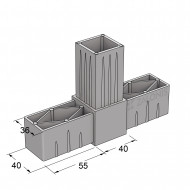 ΤΡΙΠΛΟΣ ΣΥΝΔΕΣΜΟΣ ΤΥΠΟΥ Τ 40x40 / ΓΚΡΙ