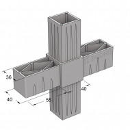 ΤΕΤΡΑΠΛΟΣ ΣΥΝΔΕΣΜΟΣ ΣΤΑΥΡΟΣ 40x40 / ΓΚΡΙ