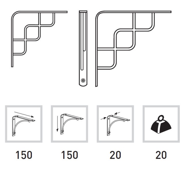 ΓΩΝΙΑ ΡΑΦΙΟΥ 1462 ΧΡΩΜΙΟ ΜΑΤ 150mm